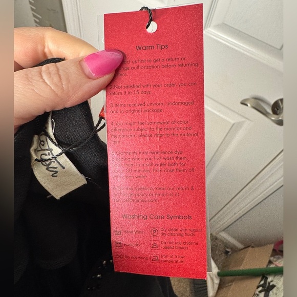 METISU NWT Black Embellished Neckline Fit And Flare High Low Dress Small Pockets - Picture 5 of 9